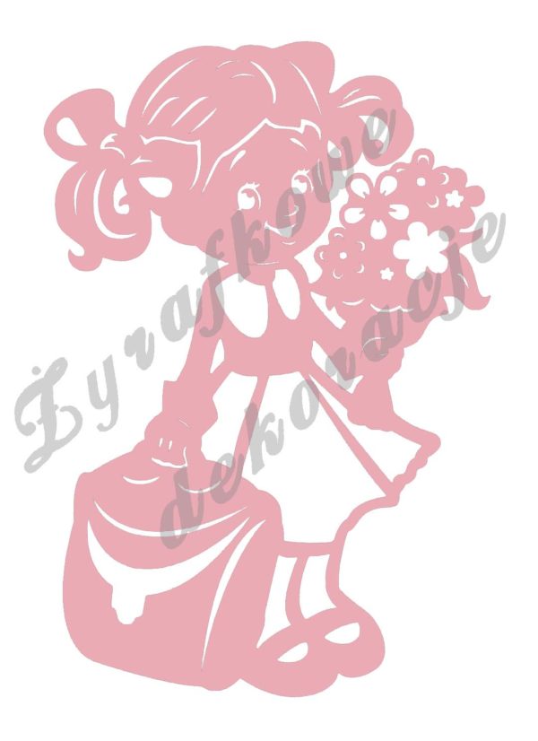 Dziewczynka z kwiatami różowa