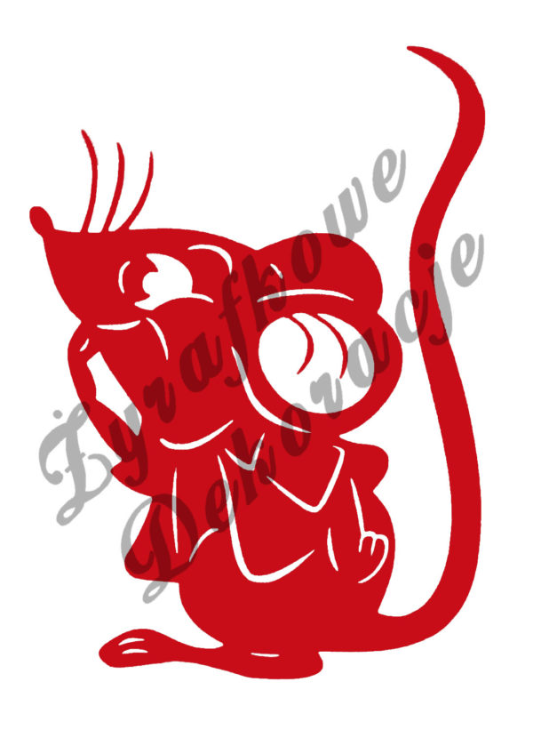 Mysz oblizująca palce czerwony
