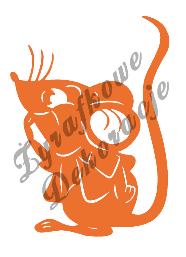 Mysz oblizująca palce pomarańczowy