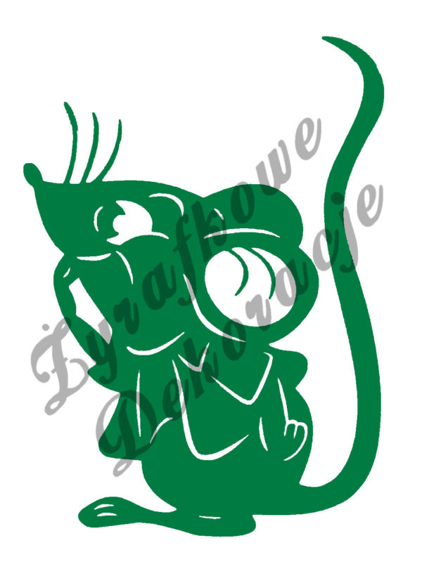 Mysz oblizująca palce zielony