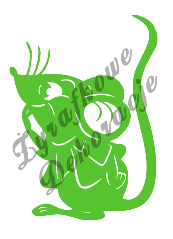 Mysz oblizująca palce zielony jasny