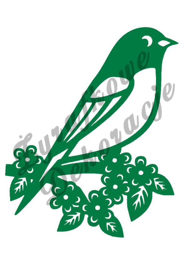 Ptak na gałęzi zielony