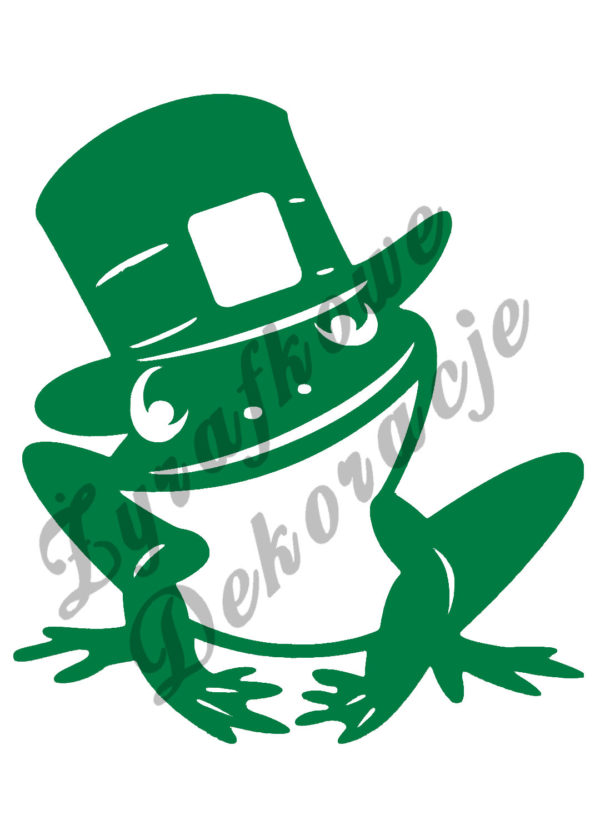 Żaba w kapeluszu zielony