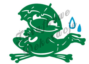 Żaba z parasolem zielony