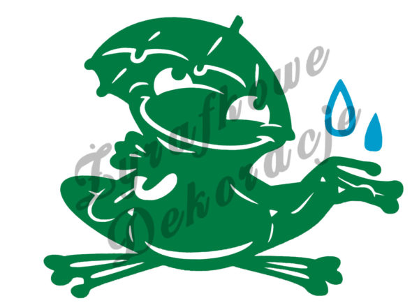 Żaba z parasolem zielony