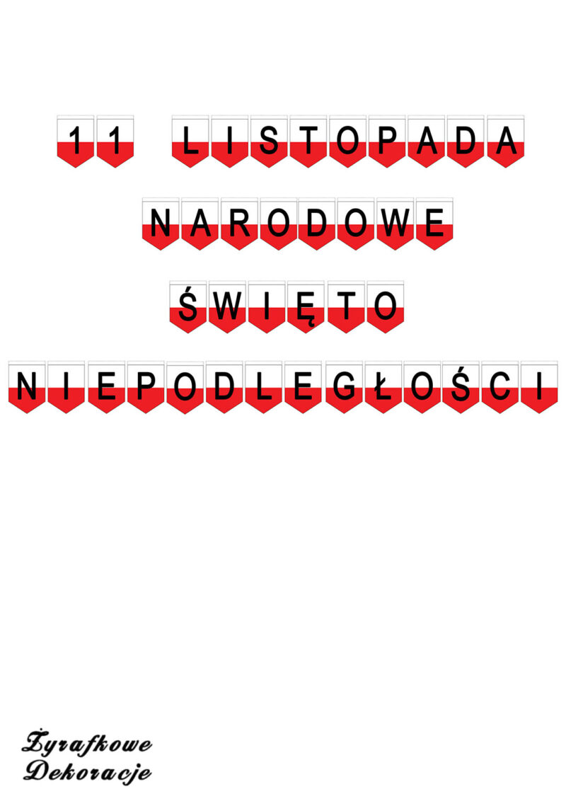 11 listopad napis na proporczykach