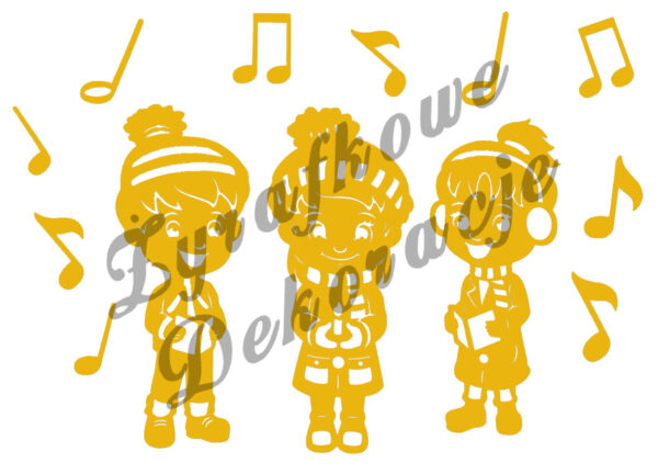Dzieci śpiewające kolędy żółty