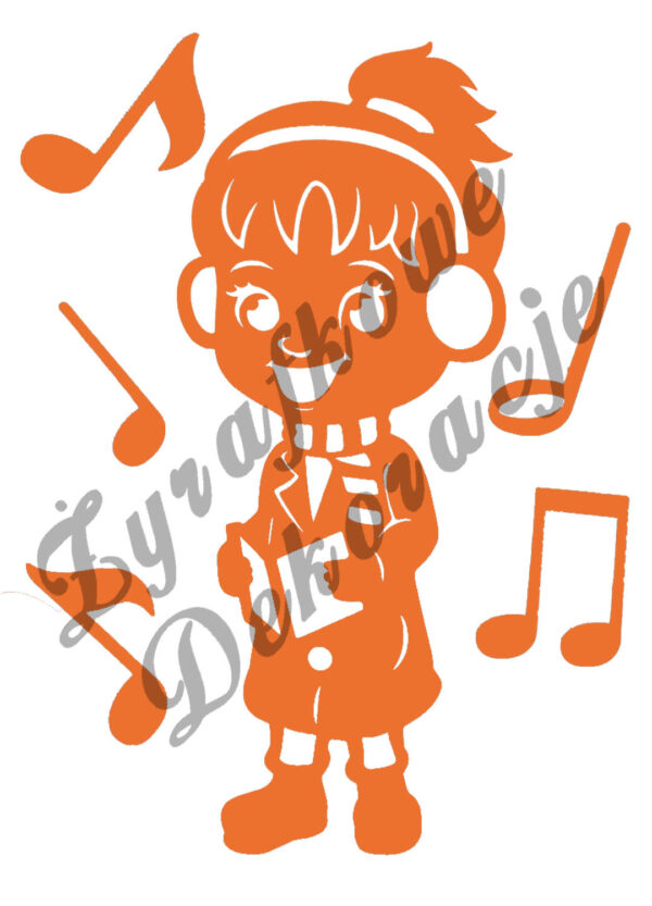 Dziewczynka śpiewająca kolędy pomarańczowy