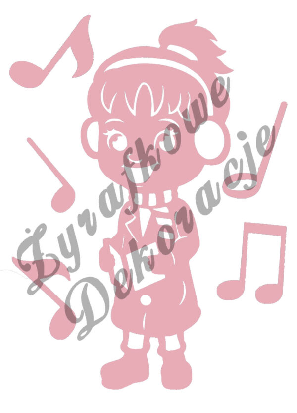 Dziewczynka śpiewająca kolędy różowy