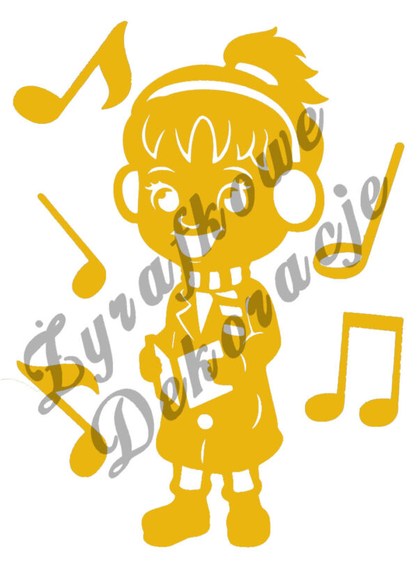 Dziewczynka śpiewająca kolędy żółty