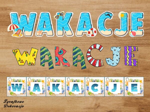 Wakacje napisy wszystkie